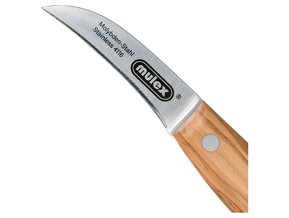 Mulex - Schälmesser geschmiedet mit Olivenholzgriff - Tourniermesser gebogen - Image 2