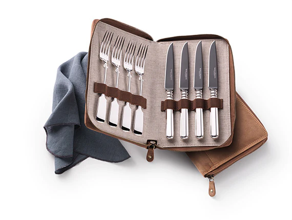 Robbe & Berking - GRILLSET Alt-Spaten Frozen Black - 8tlg. versilbert