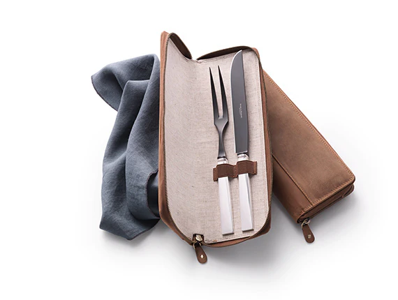 Robbe & Berking - TRANCHIERSET Riva Frozen Black - 2tlg. versilbert